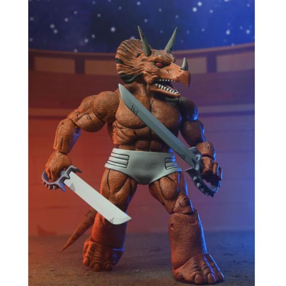 NECA Teenage Mutant Ninja Turtles Triceraton Gladiator Action Figure Collectible - Picture 1 of 9